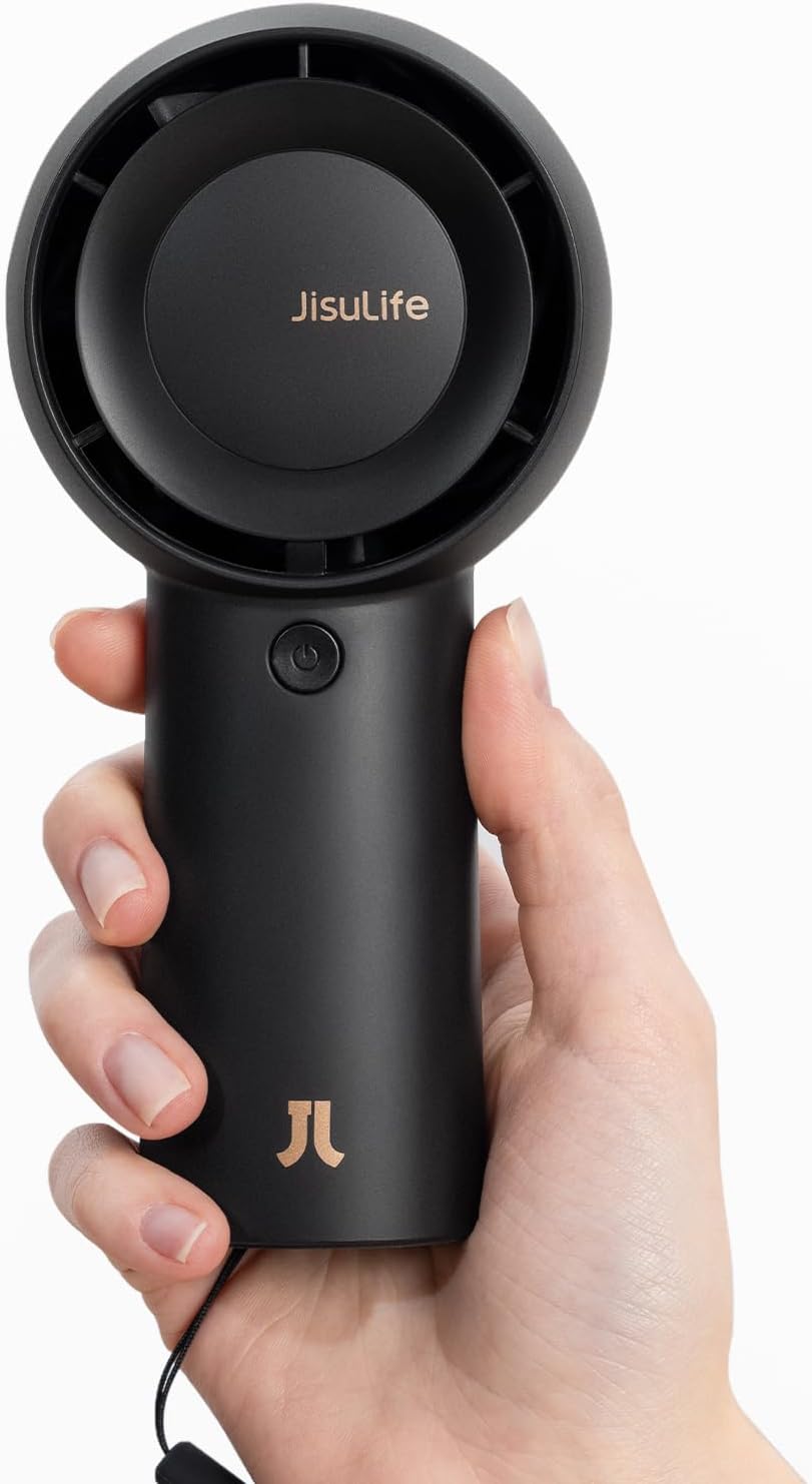 Ventilateur portable JISULIFE turbo 6000 mAh noir avec dragonne