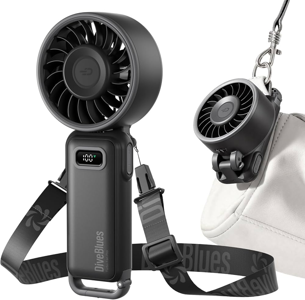 Ventilateur portable Diveblues Turbo à main 10 m/s noir
